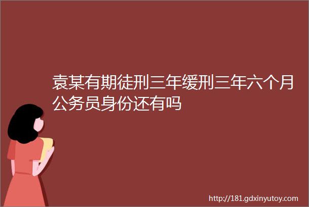 袁某有期徒刑三年缓刑三年六个月公务员身份还有吗